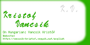 kristof vancsik business card