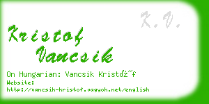 kristof vancsik business card